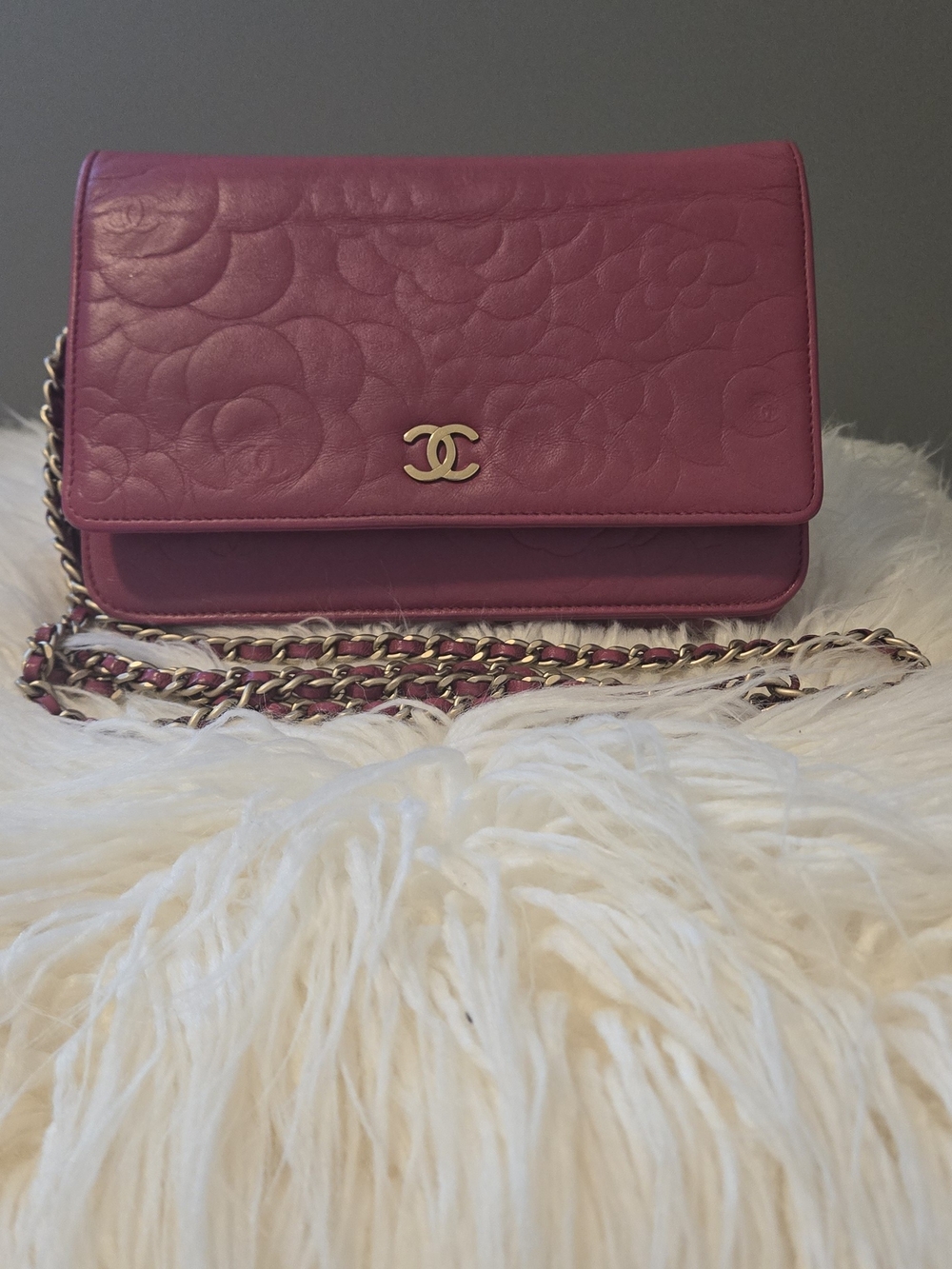 Chanel Pink Quilted Camellia Wallet-on-Chain 🩷👛